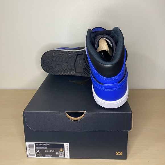 SOLD-Air Jordan 1 Mid Hyper Royal Tumbled Leather - Picture 4 of 4
